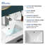 Lavabo de salle de bain rectangulaire encastré en céramique blanc avec trop-plein l 18 po x P 13 po