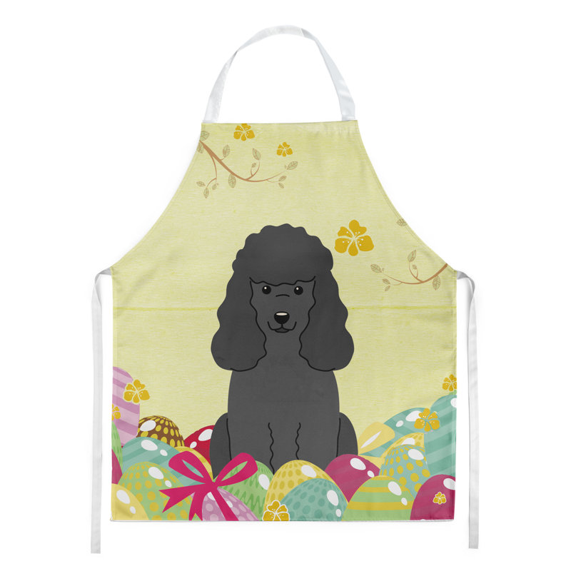 Tablier œufs de pâques, Caniche, Jaune / noir