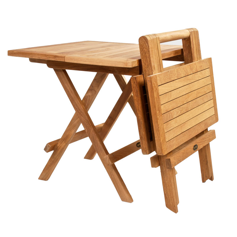 Square Teak Folding Outdoor Side Table , 20'' in. W 20'' in. D