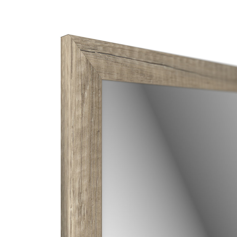 Janaja Wood Flat Floor Mirror, Medium Brown