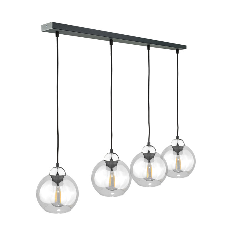 Bernier 4 - Light Kitchen Island Pendant, Black/Silver