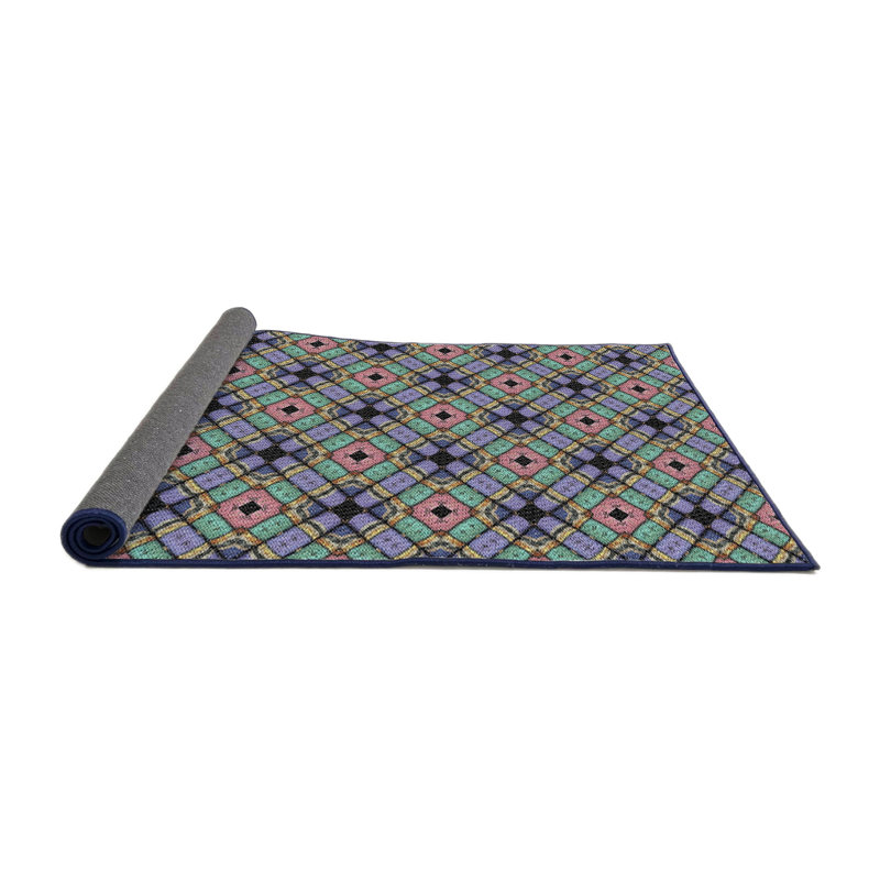 Tapis mauve / vert Power Loom, Rond 7 pi
