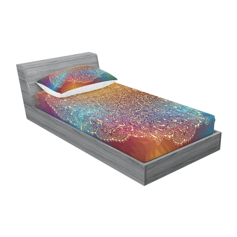 Microfiber Abstract Sheet Set, Twin XL Sheet Set with Fitted Sheet