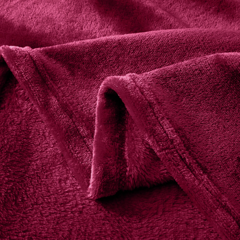 Couverture polaire en microfibre, Rouge, L 90 po x L 90 po
