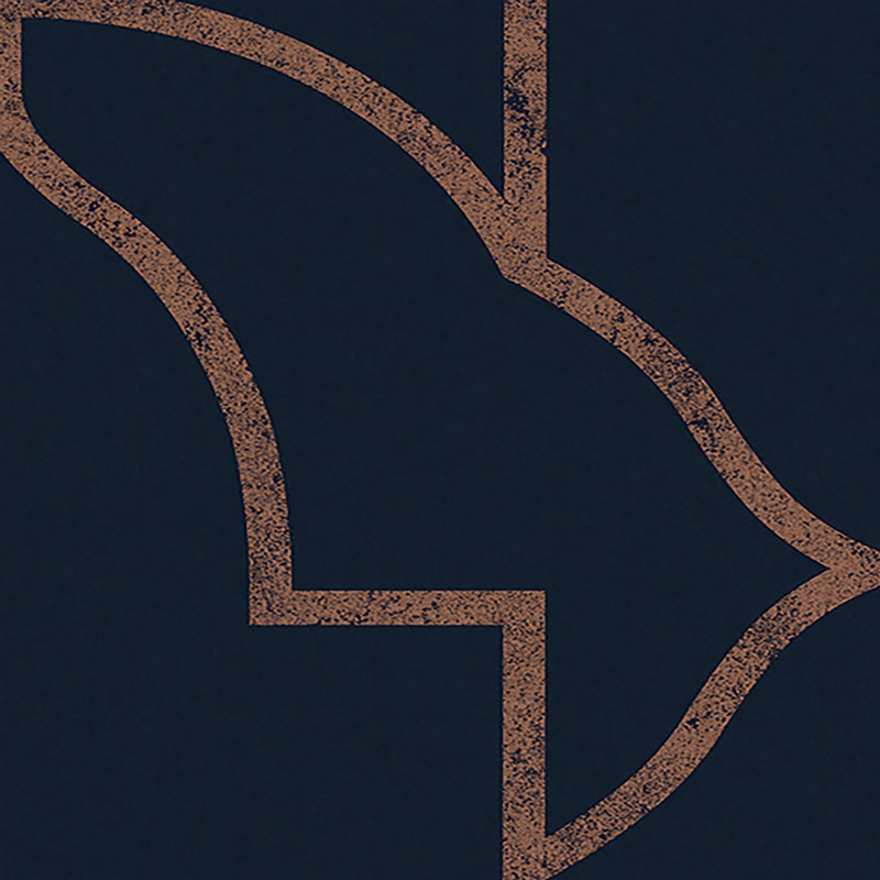 Papier peint géométrique Zita, Bleu marine