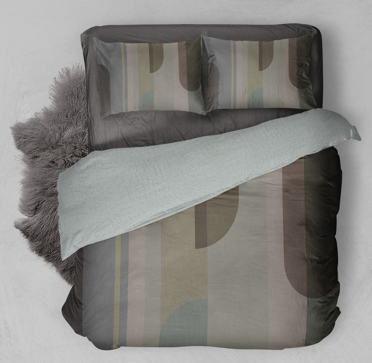 Blankets2U Brown/Gray Velvet Reversible Comforter Set | Wayfair