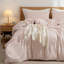 Housse de couette en coton doux avec de fines rayures subtiles - Léger, doux pour la peau, confort naturellement froissé pour la chambre à coucher-122763169-122763165