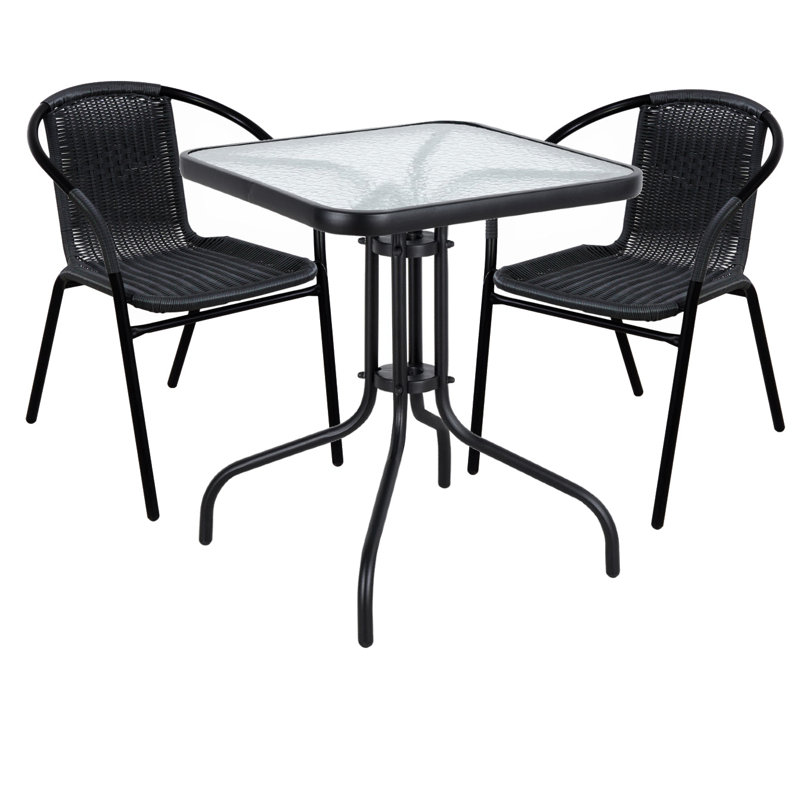 Ensemble bistro 23,76 po Wolak Square, Noir