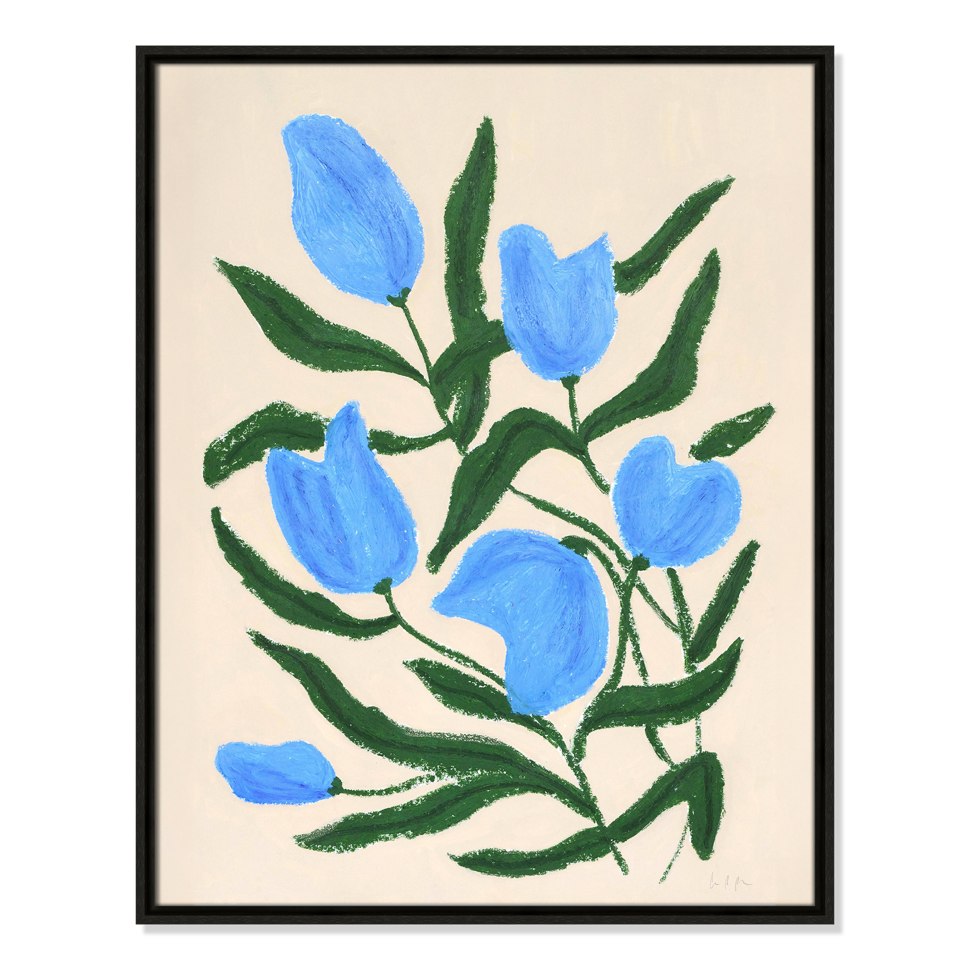 Blue Tulips Print by Camilla Bergqvist, Espresso, 29.5" H x 23.5" W