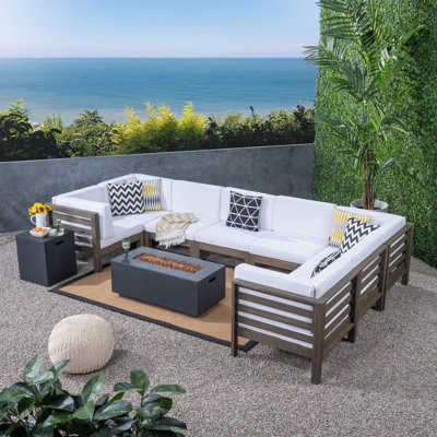 Ajanai 6 - Person Modular Patio Conversation Set with Cushions