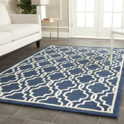 Tapis géométrique en laine touffeté à la main Brunswick