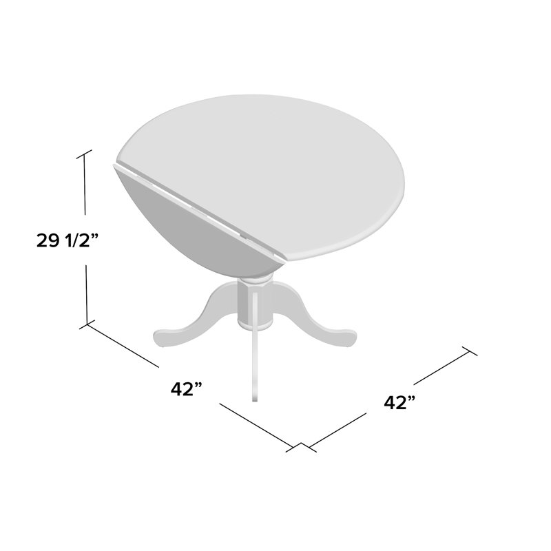 Philipston Modern Dining Table - a Round Kitchen Table Top with Dropleaf & Pedestal Base, 42x42 Inch, Natural Oil, Natural