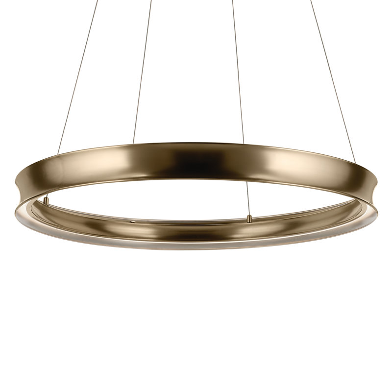 Lustre circulaire doux et moderne à DEL, H 3,75 po x l 39,5 po x P 39,5 po, Bronze