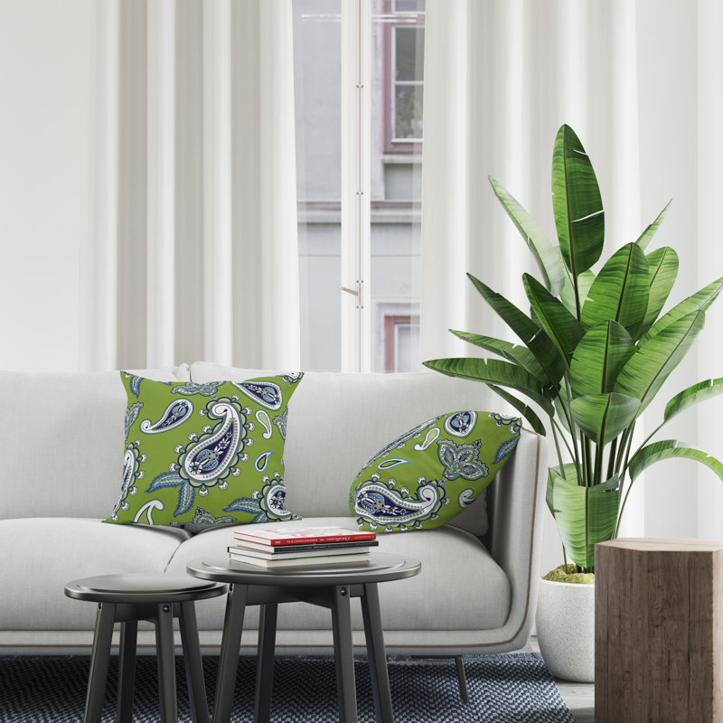 Housse et insert de coussin décoratif en polyester, L 19 po x H 19 po, Chartreuse