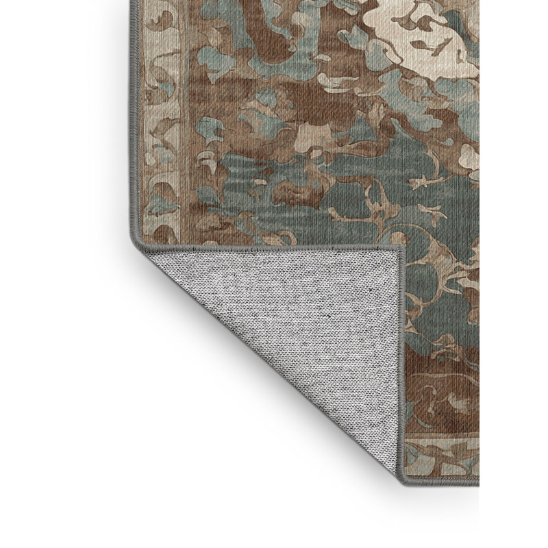 Tapis gris lavable à la machine, Rectangulaire 3 pi x 5 pi