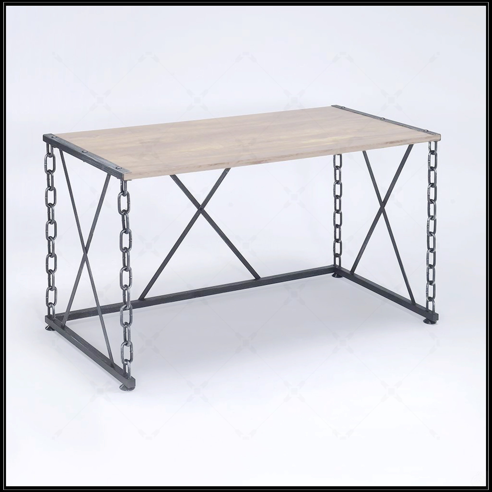 Latitude Run® Rustic Oak And Antique Black Rectangular Console Table ...