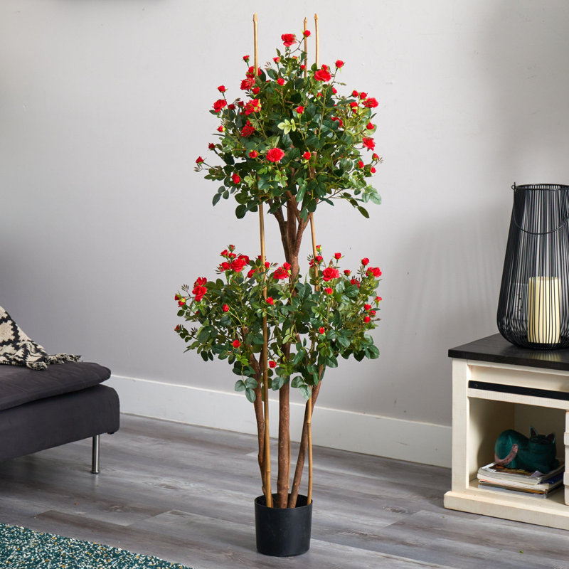 Mini Rose Topiary Silk Tree