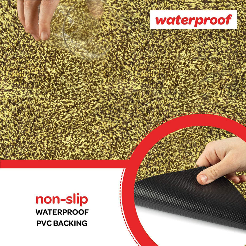Non-Slip Doormat, Yellow, 20" W x 30" L