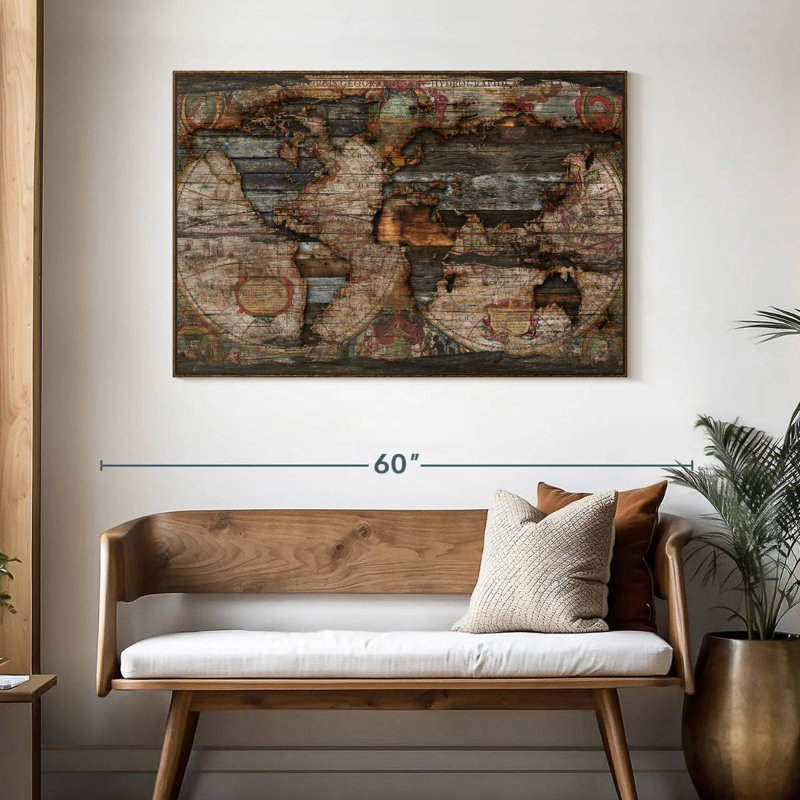 Begley récupéré, 46 po x 31 po, Cadre flottant noyer
