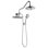 Mini pomme de douche 8 pouces FORNO ACQUA AcquaFALL, finition en acier inoxydable poli, pomme de douche à effet de pluie, pomme de douche à main, jets de corps, débit de 1,8 GPM