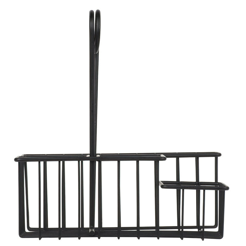 Black Teflon Coated 4-Compartment Condiment Caddy