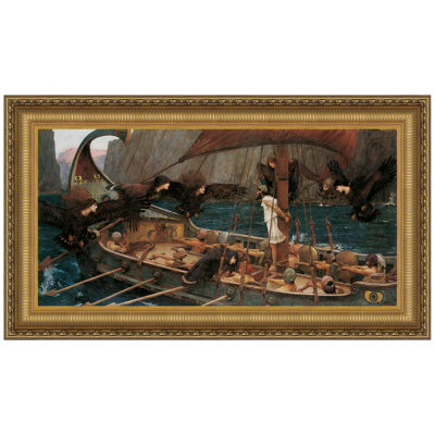 Ulysses and the Sirens, 1891 Framed Oil Painting Print Canvas by John William Waterhouse