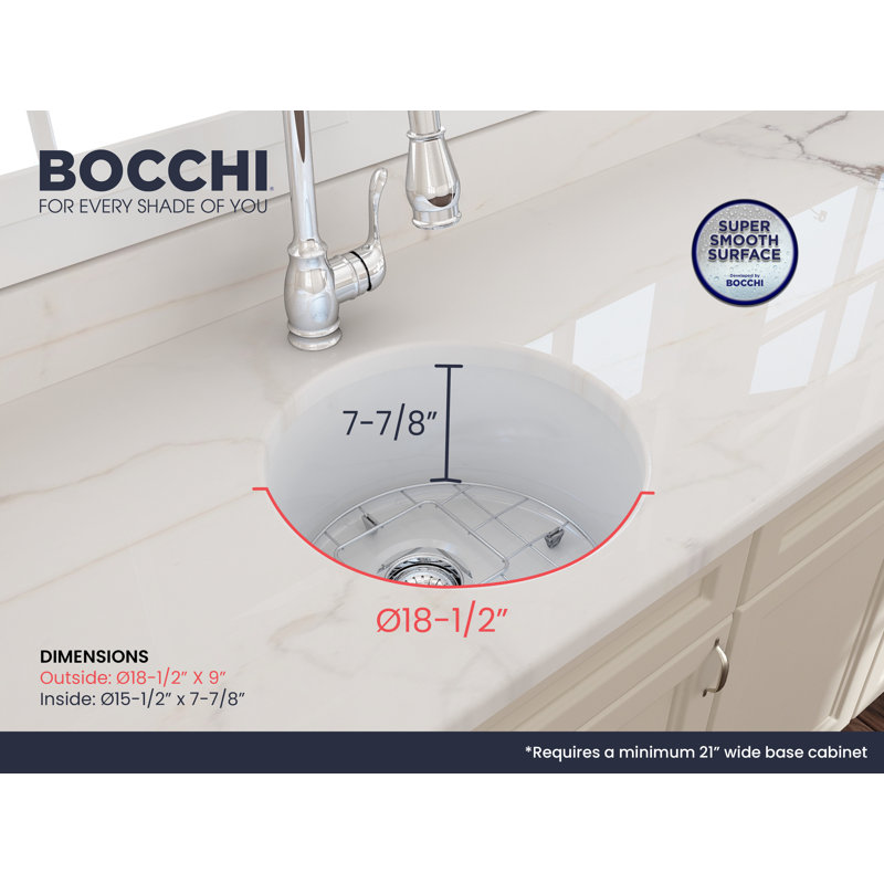 18.5'' L Kitchen Sink, Glossy White