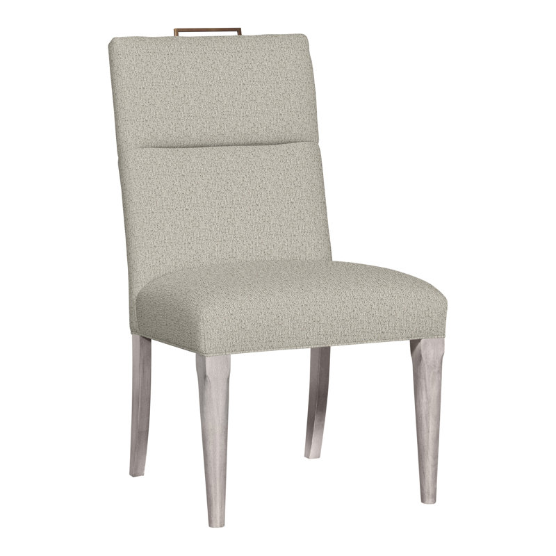 Thom Filicia Home Fabric Tight Back Side Chair, Dove Gray, Tuck Metal