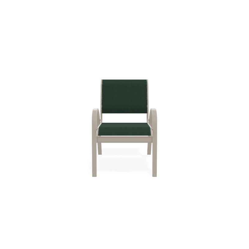 Chaise de patio empilable Hiraku, Vert forêt 22D Sunbrella® vert, Désert texturé