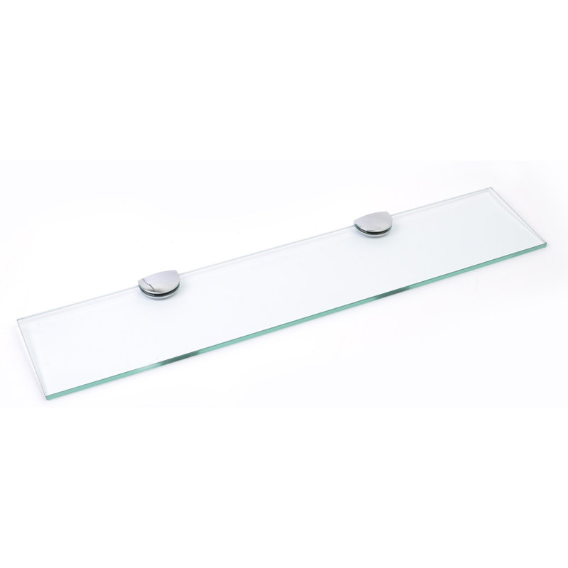 Fanniemae Glass Floating Shelf with Adjustable Shelves, 0.6cm H x 30cm W x 10cm D, White