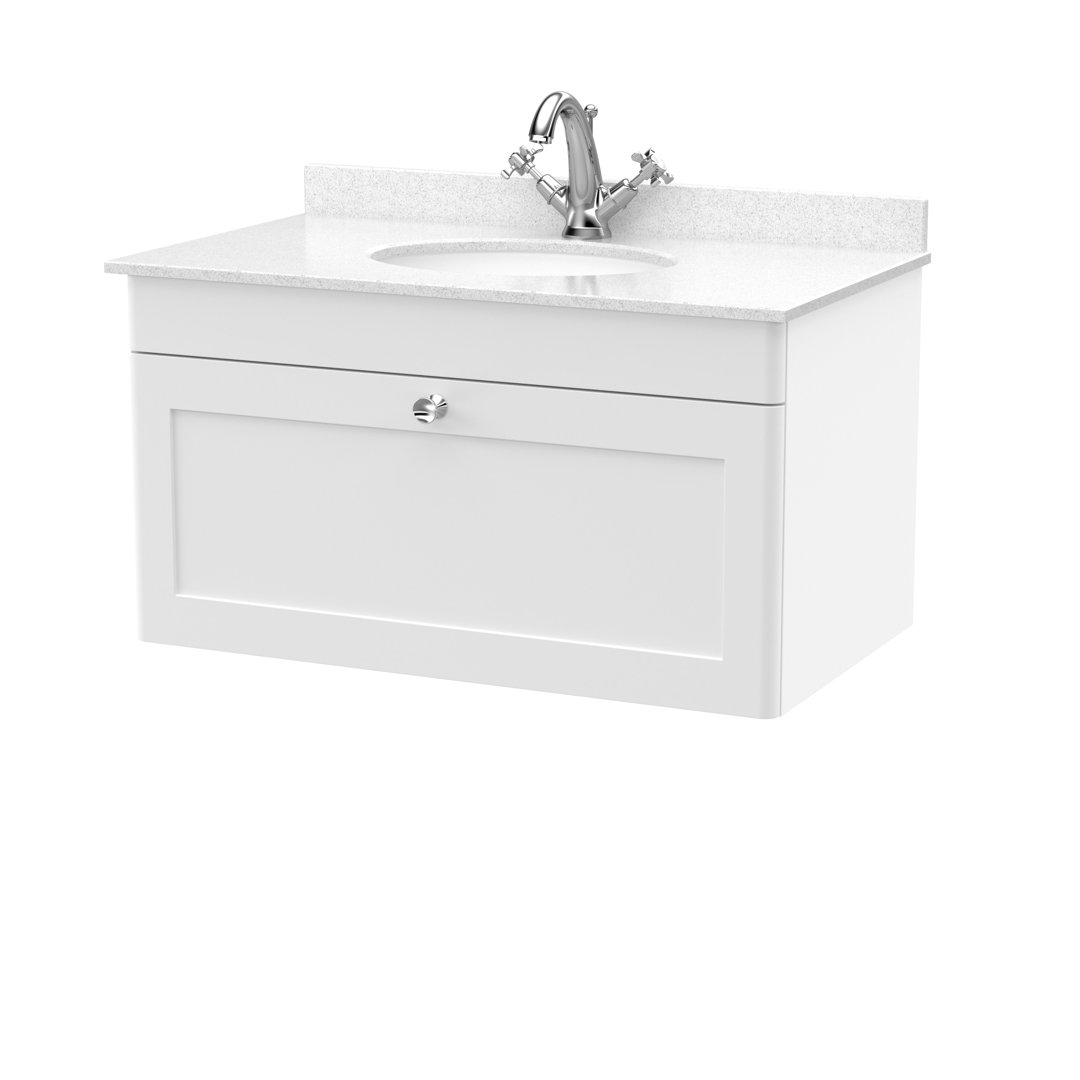 Classique 820mm Single Bathroom Vanity with Drop In Vitreous China Basin