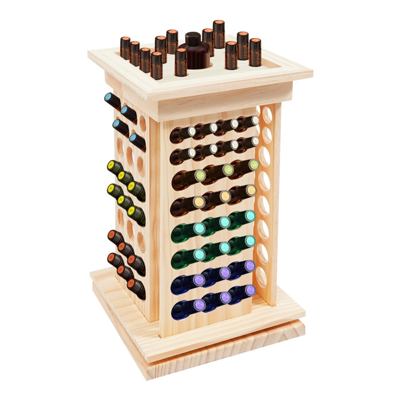 Wood Rotating Essential Oil Bottle Holder