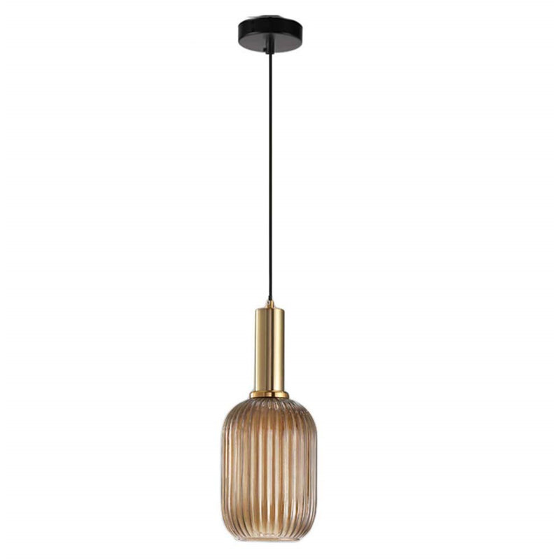 URBNLIVING 1 - Light Single Pendant, 32cm H x 13cm W x 13cm D, Amber