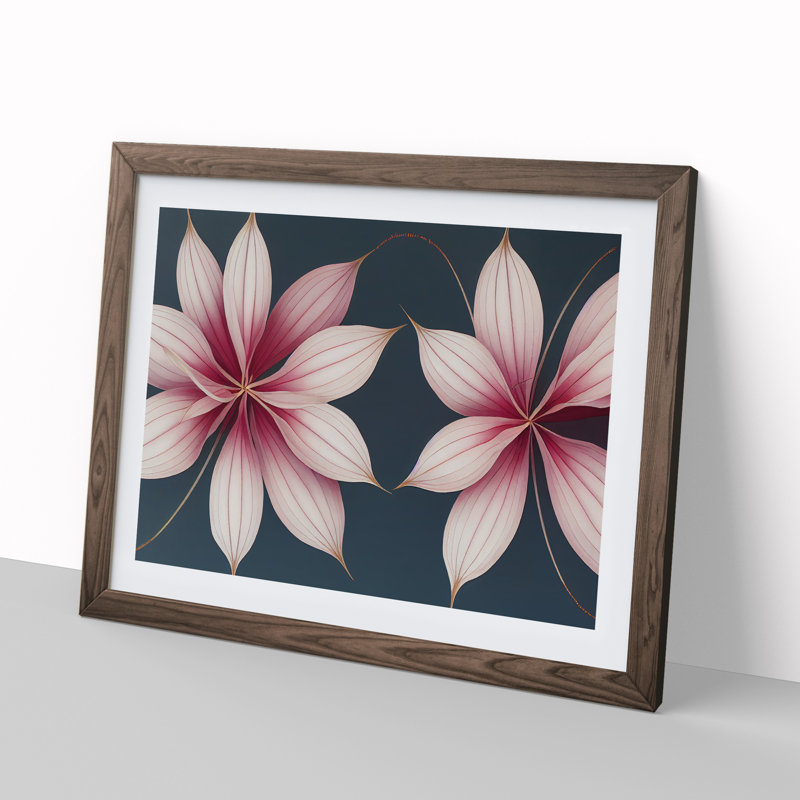 Mesmerising Flowers - Single Picture Frame Print, 34cm H x 46cm W x 2cm D, Walnut
