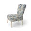 Fauteuil d'appoint rembourré blanc et bleu