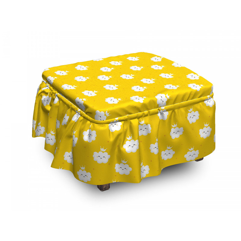 Ensemble de housse pour repose-pieds à coussins carrés 2 pièces cloud motif