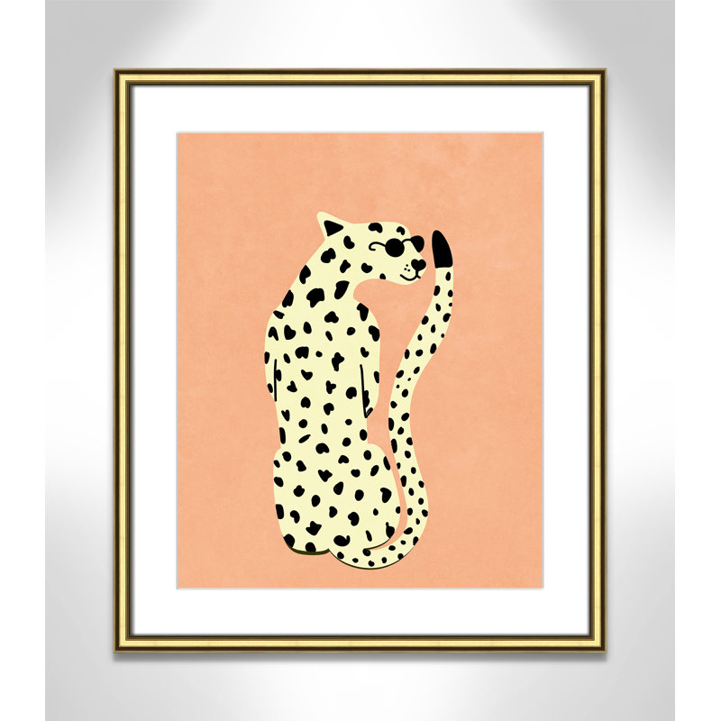 Motif de guépard «Cool» par Oltmanns, 22.75'' W x 26.75'' H, Matted Print, Or classique