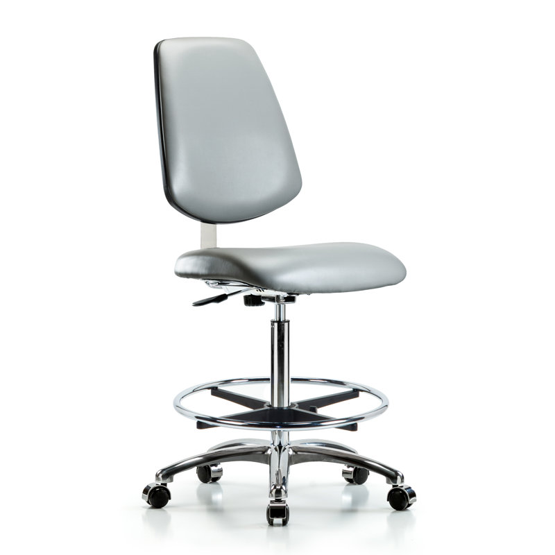 Chaise de travail ergonomique Merridy, Roulettes, Gris clair