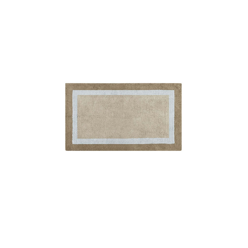 Tapis de bain en coton touffeté antidérapant, Simple - L 27 po x l 45 po, Bleu
