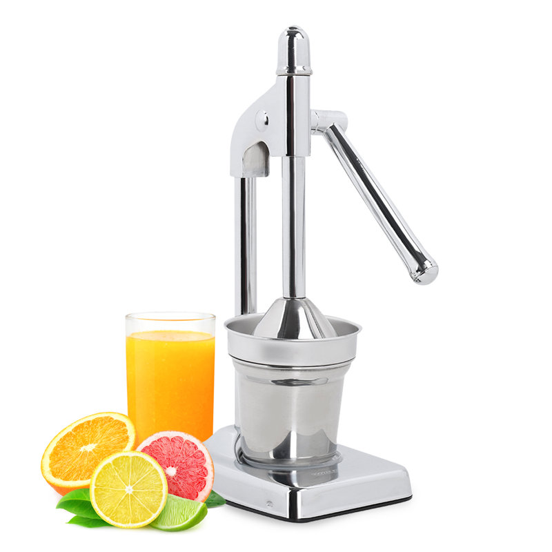 ROYALFORD Manual Citrus Juicer | Hand Press Juice Extractor for Orange Lemon & Lime | Heavy-Duty Cast-Iron Base with Lever Arm | Stainless Steel Cup & Strainer | Anti-Slip Rubber Base for Stability