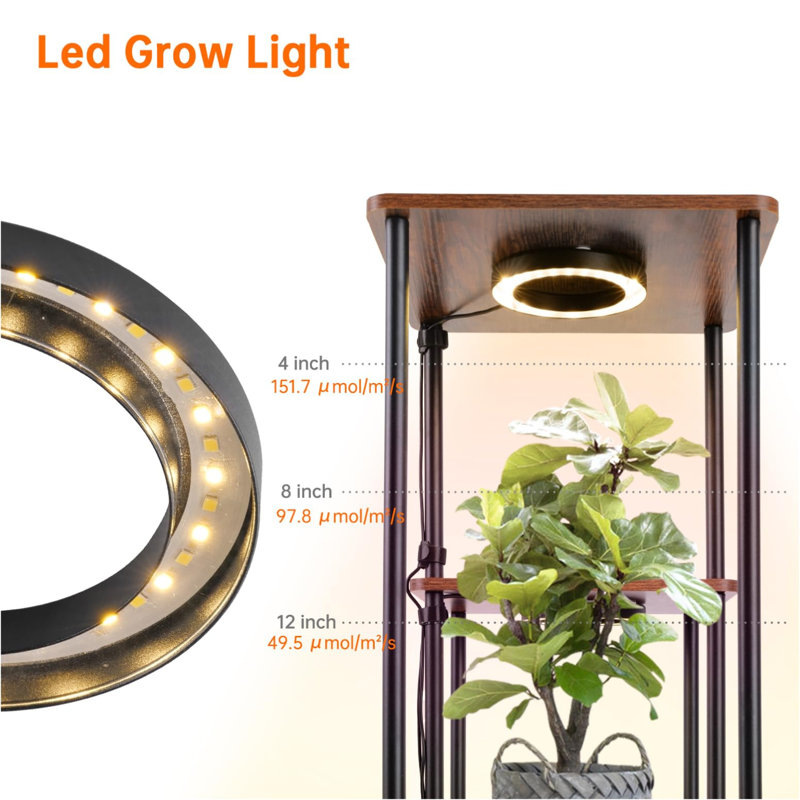 Support pour plante 33 po à 7 niveaux avec lampes de culture à spectre complet