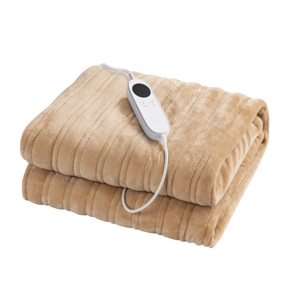 Beautyrest Electric Blanket Luxurious Micro Fleece Ultra Soft Ribbed  Textured, Cozy and Snuggly Cover for Cold Weather, Fast Heating, Auto Shut  Off