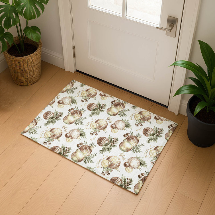 Premium Machine Washable Ingrassellino AMF1828 Christmas Balls Rug