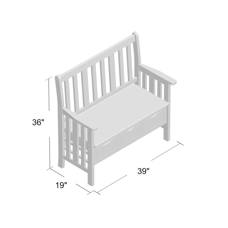 Banc de rangement en bois 3 tiroirs Ponce, Teinture