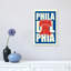 «Philadelphia Typographie Liberty Bell», reproduction d'art textuel sur toile tendue-55903814