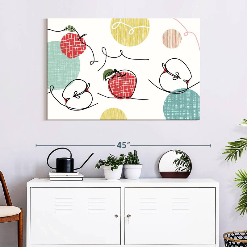 Yarlin One Line Apples, 26" H x 39" W