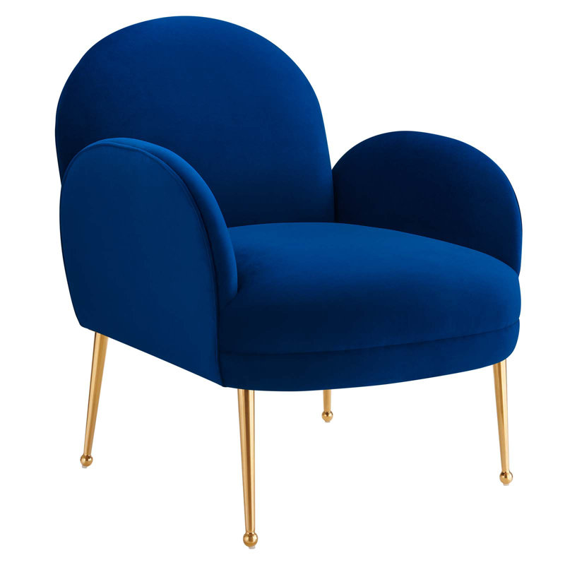 Modway Transcend Performance Velvet Armchair, Navy Velvet