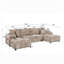 Canapé-lit modulaire surdimensionné en forme de U de 134 po de largeur canapé-lit 2 en 1 avec méridienne de rangement double-117856438
