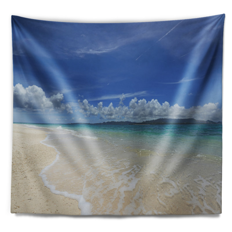 Tapisserie «Seascape Gorgeous Beach in Summertime», H 32 po x l 39 po