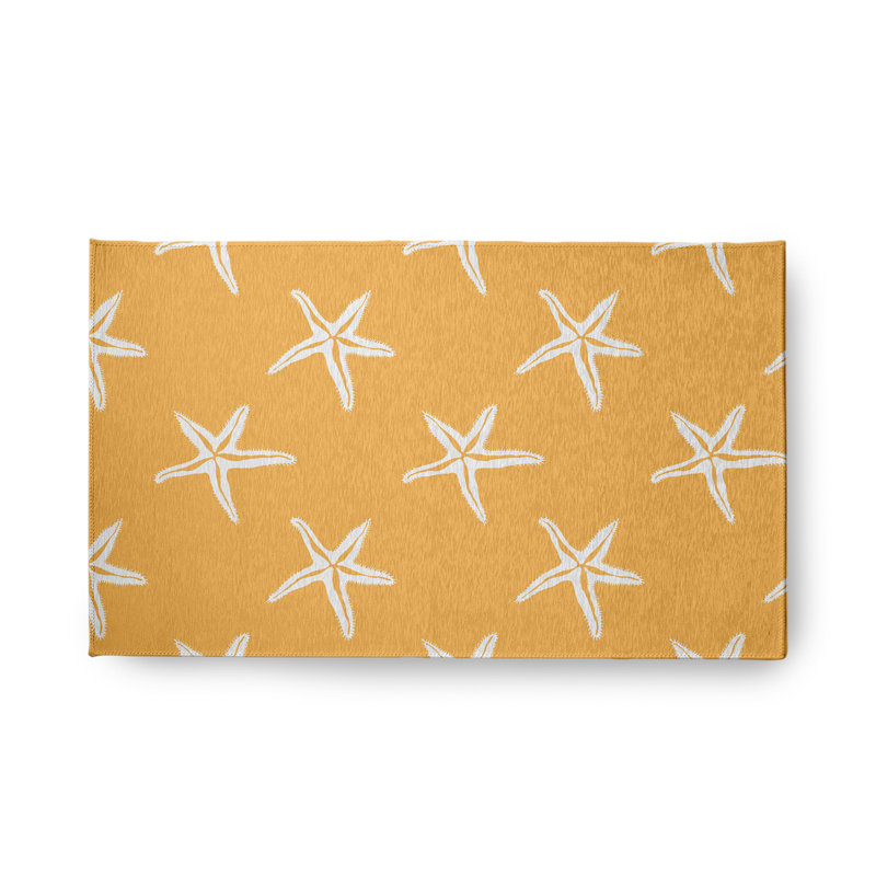 Tapis en chenille Starfish Beach Style - CRAN1482YE8, Rectangle 1 pi 6 po x 2 pi 6 po